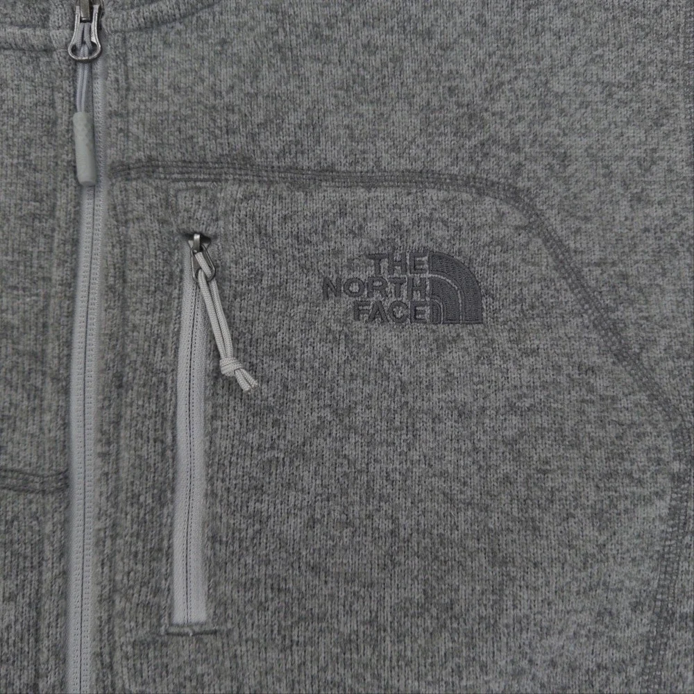 The North Face Jacket Mens L Gray Gordon Lyons Fleece Full Zip Hooded Outdoor